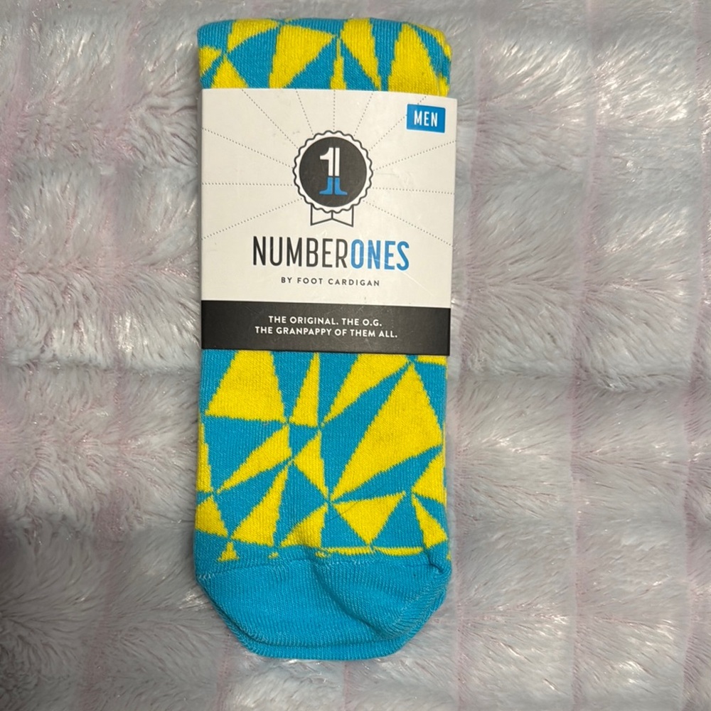 Vibrant Blue and Yellow Geometric Casual Socks